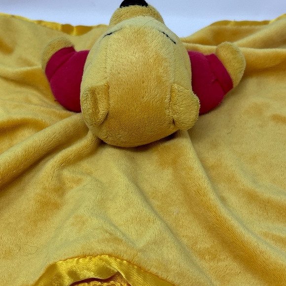 Disney Baby Lovey Winnie the Pooh Yellow Satin Trim Security Blanket 12" - Picture 3 of 5